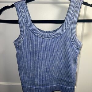 ZENANA brand indigo cropped tank